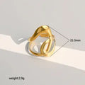 Anillo Geométrico Asimétrico  Ajustable NAXE Acero 304 Bañado en Oro