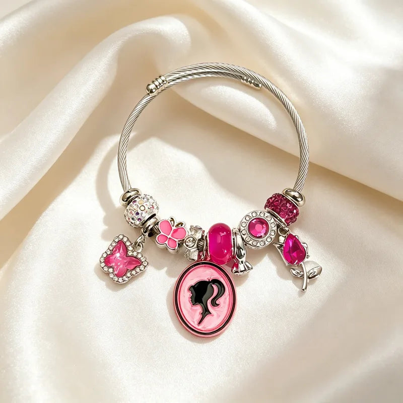 Brazalete Niña Barbie Ajustable charms NAXE Acero 304