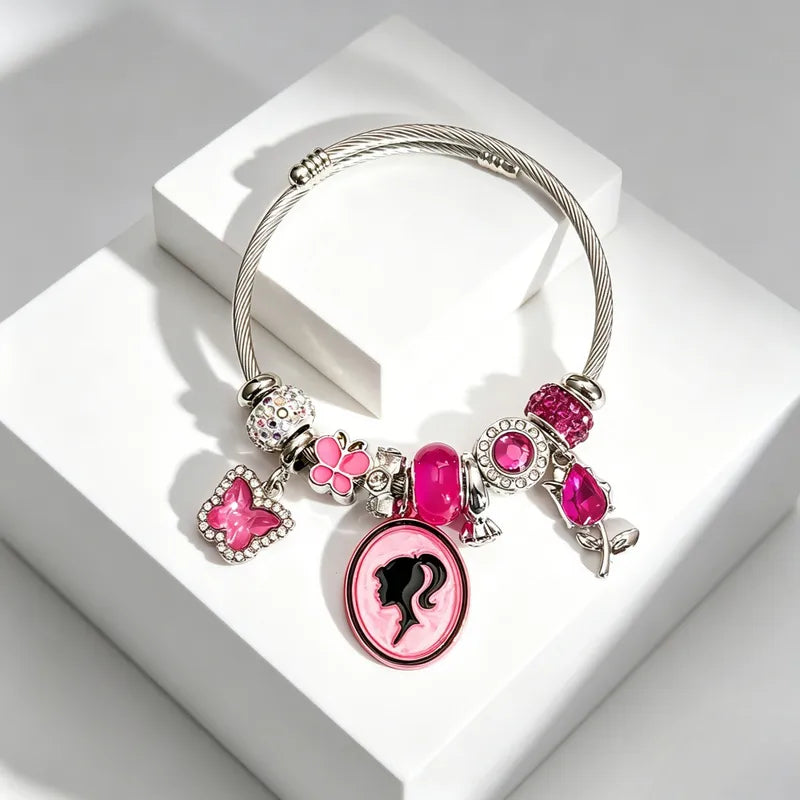 Brazalete Niña Barbie Ajustable charms NAXE Acero 304