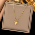 Collar Corazon de oro Impermeable NAXE Acero 304 Bañado en Oro