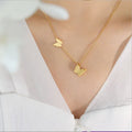 Collar Mariposa Dorada Impermeable NAXE Acero 304 Bañado en Oro