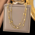 Collar serpiente cuentas obaladas Impermeable NAXE Acero 304 Bañado en Oro