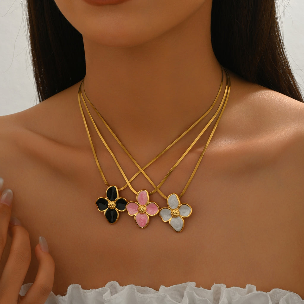 Cadena Serpiente Flor — NAXE Bañada en Oro 18K