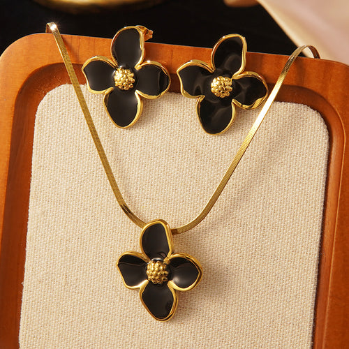 Cadena Serpiente Flor — NAXE Bañada en Oro 18K