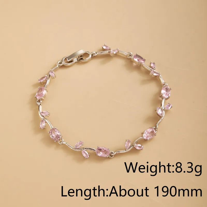 Pulsera de tulipanes con circonio NAXE Cobre Con Chapado En Platino