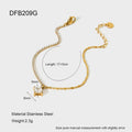 Pulsera Geométrico Colgante De Zircónia NAXE Acero 304 Bañado en Oro