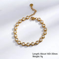 Pulsera Tenis Redonda Con Vidrio NAXE Acero 304 Bañado en Oro
