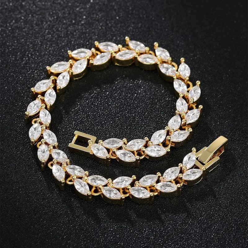Pulsera grano Engaste De Garra Y Circón NAXE Cobre Con Chapado En Oro KC,